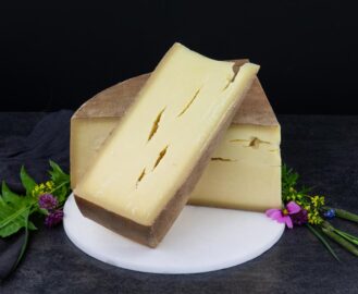 bergkaese uralt auf brett